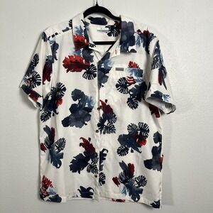 Columbia Sportswear Men's Lg Hawaiian Floral Print Short Sleeve Button Up Shirt